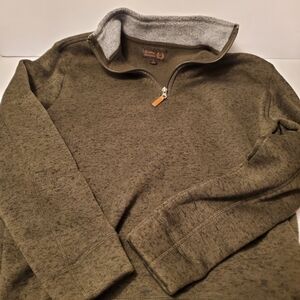 Victory Sportswear Mens Brown Fleece Pullover 1/4-Zip Pullover Sz Large M